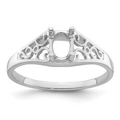 14k White Gold Gemstone Ring Mounting (No Stone Included)