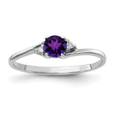 14k White Gold Diamond / 4mm Round Gemstone Ring Mounting (No Stone Included)