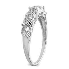 14k White Gold Diamond & Gemstone Ring Mounting (No Stone Included)