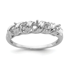 14k White Gold Diamond & Gemstone Ring Mounting (No Stone Included)