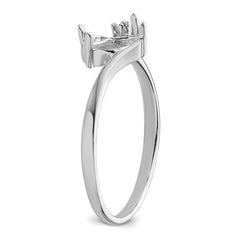 14k White Gold Diamond / 7x3.5mm Marquise Gemstone Ring Mounting (No Stone Included)