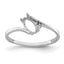 14k White Gold Diamond / 7x3.5mm Marquise Gemstone Ring Mounting (No Stone Included)