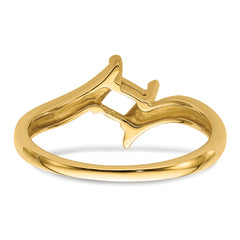 14k 4mm Princess Gemstone Ring Mounting (No Stone Included)