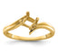 14k 4mm Princess Gemstone Ring Mounting (No Stone Included)