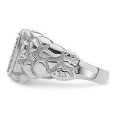 14k White Gold Men's Band Mounting (No Stone Included)