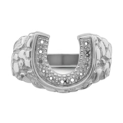 14k White Gold Men's Band Mounting (No Stone Included)