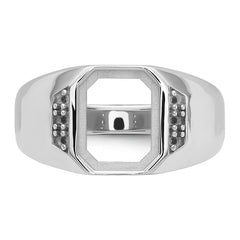 14k White Gold Men's Band Mounting (No Stone Included)