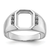 14k White Gold Men's Band Mounting (No Stone Included)