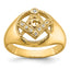 14k Men's Polished and Textured AAA Quality Diamond Masonic Ring - Sophia Jewelers