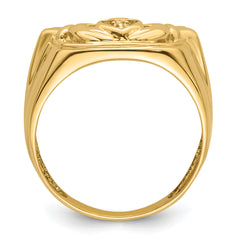 14k White Gold Men's Claddagh Band Mounting (No Stone Included)