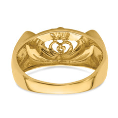 14k White Gold Men's Claddagh Band Mounting (No Stone Included)