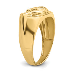 14k White Gold Men's Claddagh Band Mounting (No Stone Included)