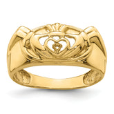 14k White Gold Men's Claddagh Band Mounting (No Stone Included)