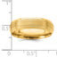 14k Yellow Gold 6mm Lightweight Comfort Fit Brushed Satin/Polished Line Edge Wedding Band