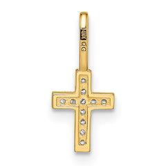14k CZ Cross Pendant