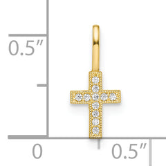 14k CZ Cross Pendant