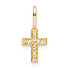 14k CZ Cross Pendant