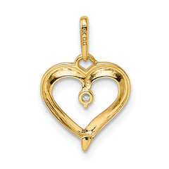14k CZ Heart Pendant