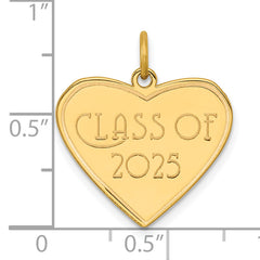 14k Polished Class of 2025 Heart Charm