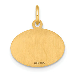 14k Polished Oval CLASS OF 2025 Charm