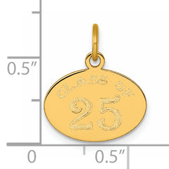 14k Polished Oval CLASS OF 2025 Charm