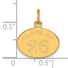 14k Polished Oval CLASS OF 2026 Charm