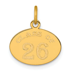 14k Polished Oval CLASS OF 2026 Charm