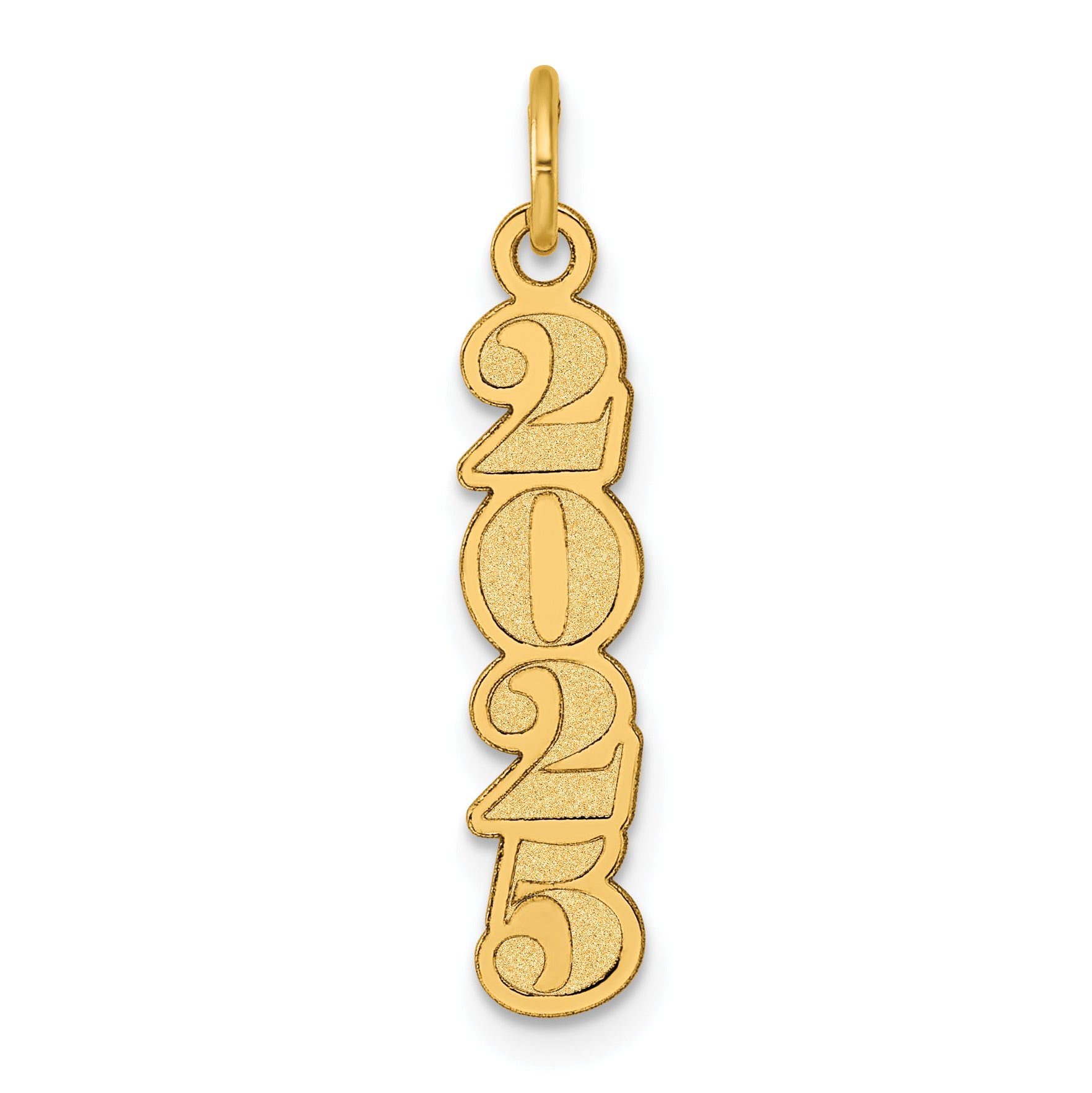 14K Polished and Satin Vertical 2025 Charm