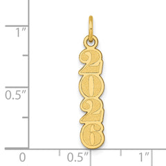 14K Polished and Satin Vertical 2026 Charm