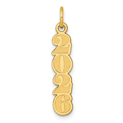 14K Polished and Satin Vertical 2026 Charm