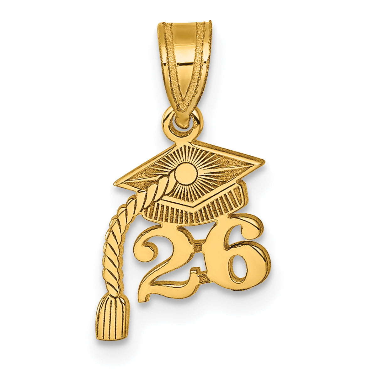 14K Graduation Cap 26 w/ Dangling Tassle Charm
