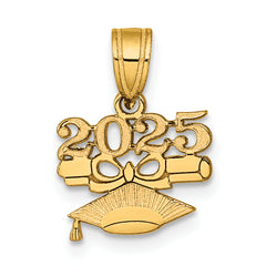 14K Graduation Cap and Diploma 2025 Charm