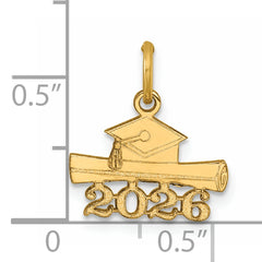 14K 2026 Graduation Cap and Diploma Charm