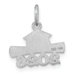 14K White Gold 2026 Graduation Cap and Diploma Charm