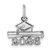 14K White Gold 2026 Graduation Cap and Diploma Charm