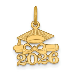 14K Graduation Cap and Diploma 2026 Charm