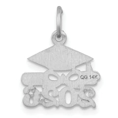 14K White Gold Graduation Cap and Diploma 2026 Charm