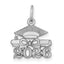 14K White Gold Graduation Cap and Diploma 2026 Charm