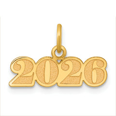 14k Polished and Satin Horizontal 2026 Charm