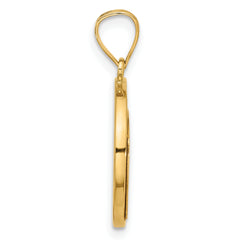 14K Polished Moon and Stars Cut Out Pendant