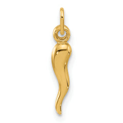 14k Polished Hollow Italian Horn Pendant