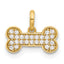 14K Polished CZ Dog Bone Pendant