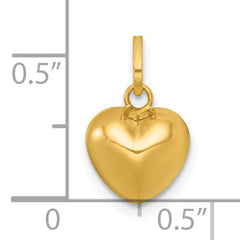 14k Polished 3D Puffed Heart Charm Pendant