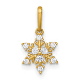 14k Polished CZ Snowflake Charm / Pendant