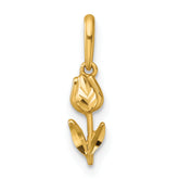 14k Polished and Diamond-cut Tulip Charm / Pendant