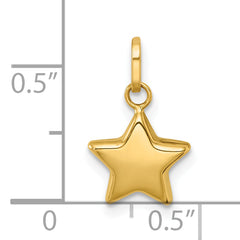 14k Polished 3D Puffed Star Charm Pendant