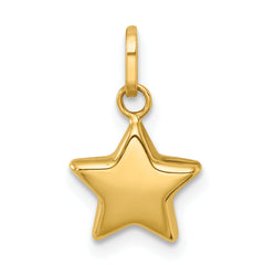 14k Polished 3D Puffed Star Charm Pendant