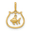 14k Polished Fish Bowl with Dangling Fish Charm / Pendant