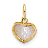 14K Polished Mother of Pearl Heart Pendant