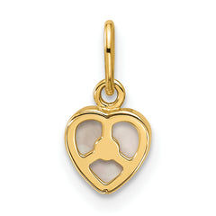14K Polished Mother of Pearl Heart Pendant